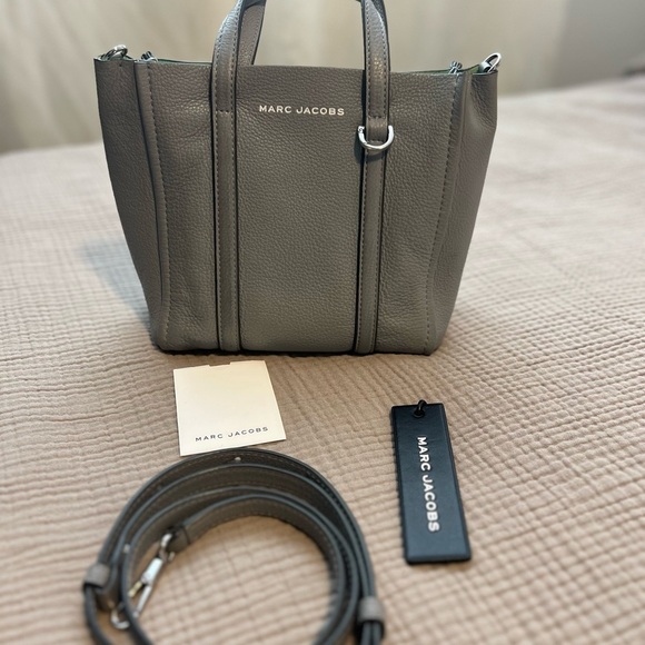 Marc Jacobs Handbags - Marc Jacobs Tag Tote Gray with Aqua Lining